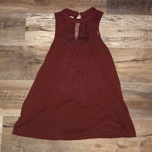 burnt orange tank with lace